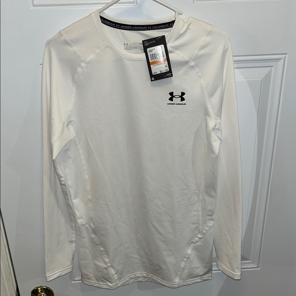 Under Armour ColdGear Long Sleeve Shirt in White